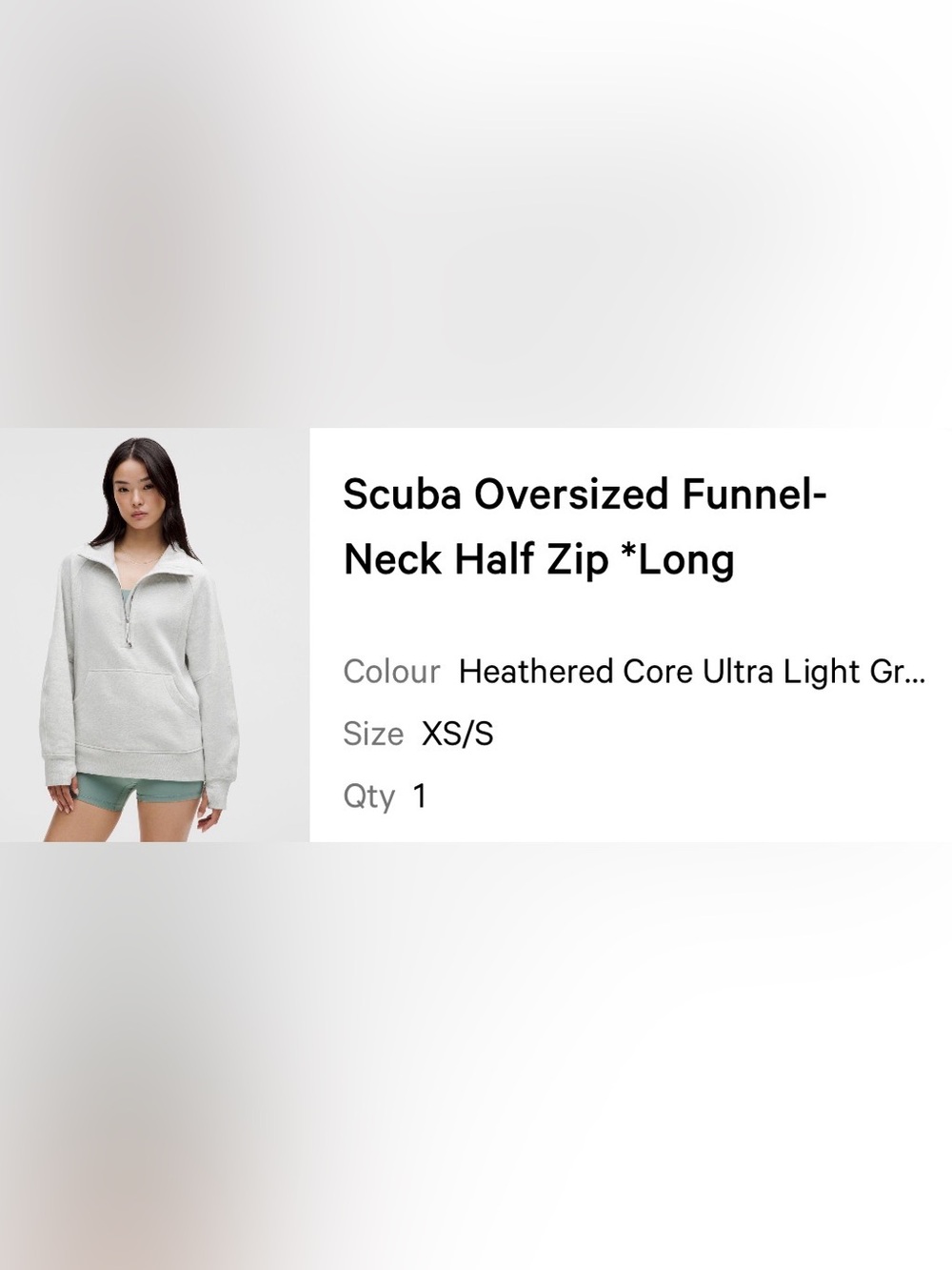 lululemon Gray Quarter-Zip Pullover